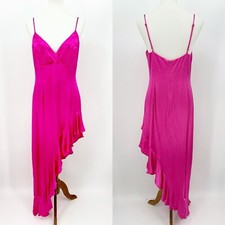 Bardot Womens Cocktail Dress XL Pop Pink Barbiecore Assymmetric Sexy Elegant