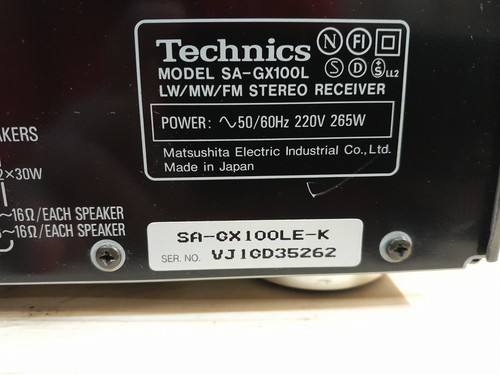 SINTOAMPLIFICATORE TECHNICS SA-GX100L HI-END AM/FM STEREO RECEIVER MADE IN JAPAN - Afbeelding 16 van 17