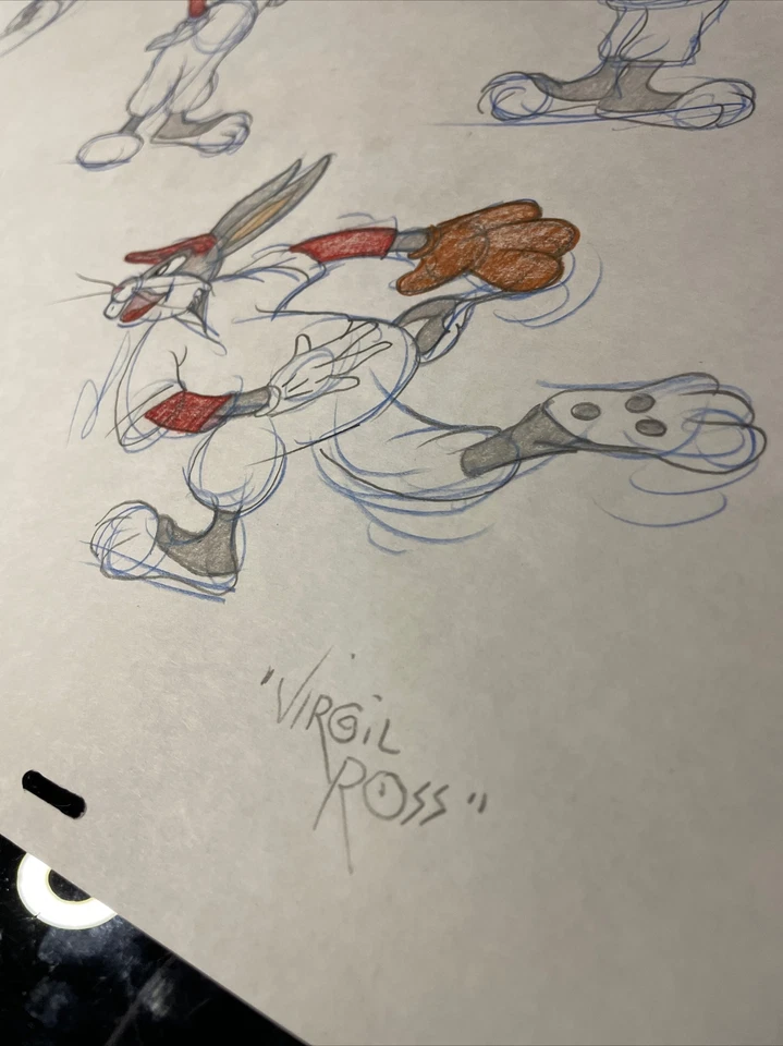 LOONEY TUNES 动画 Cel 艺术 Chuck Jones 卡通 VIRGIL ROSS 模型 SHEET MT — 第 2/3 张图片