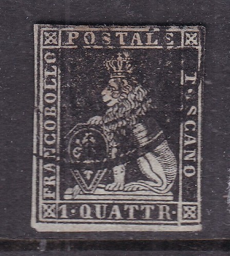 TUSCANY^^^1857 RARER sc#10 used IMPERF CLASSIC $1150.00@xxrum1580tusc.jpg