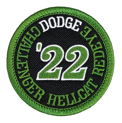 2022 Dodge Challenger Hellcat Redeye Embroidered Patch Black/D.Olive Iron/Sew-On