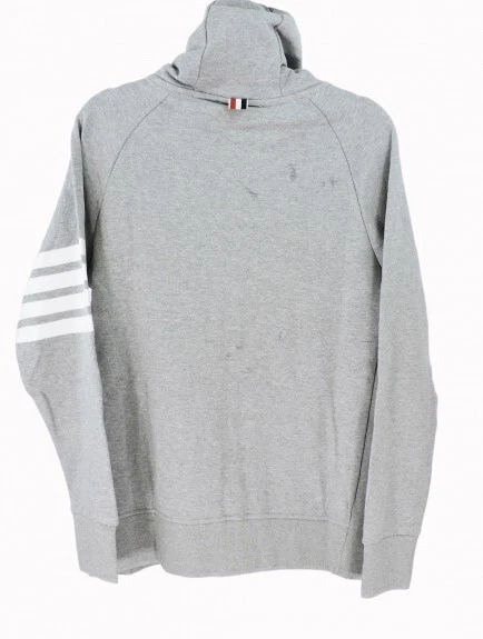 Felpa con cappuccio e zip Thom Browne grigia classica loopback 4 bar nuova con etichette taglia 3 (media grande)