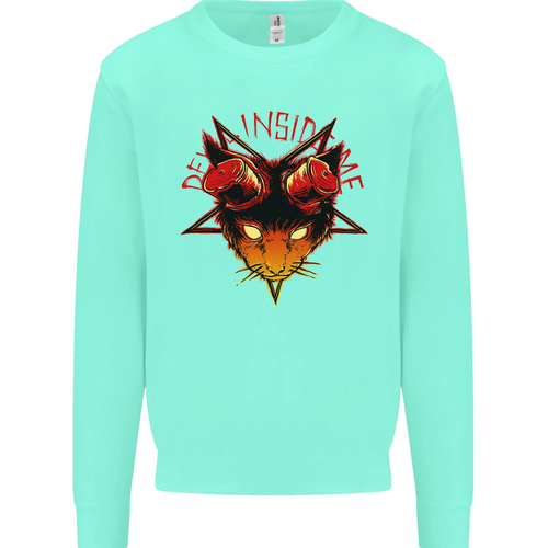 Devil Inside Me Satanic Cat Demon Evil Kids Sweatshirt Boys Girls Jumper - Picture 87 of 97