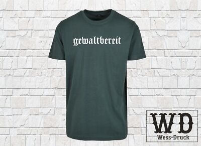 Gewaltbereit Hooligan T-Shirt Herren Shirt Fussball Szene 3. Halbzeit
