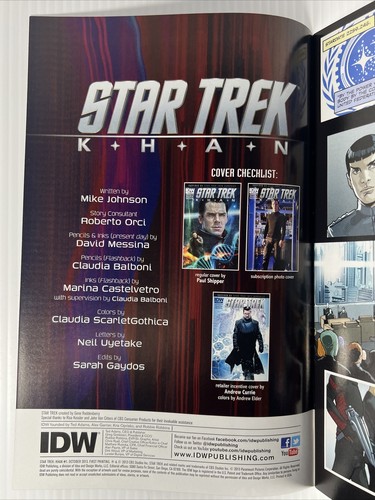 Star Trek Khan #1 Sub Photo Cover Variant Benedict Cumberbatch IDW 2013 NM - Picture 7 of 8