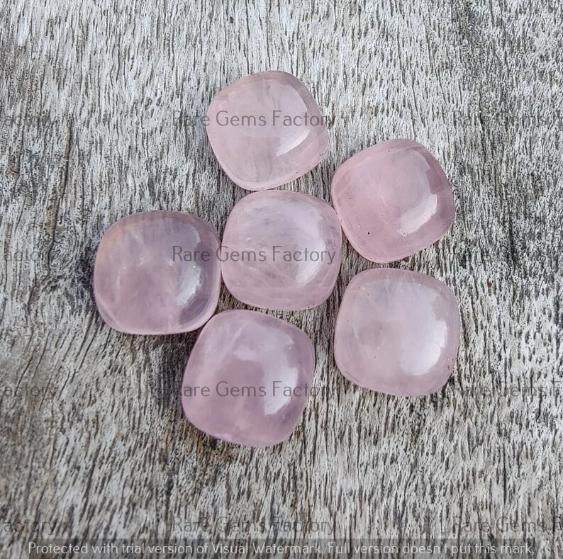 Натуральный розовый кварц в форме подушки кабошон, оптовая продажа драгоценных камней для ювелирных изделий - Изображение 3 из 4