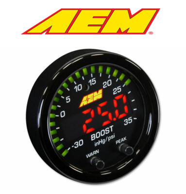 AEM ELECTRONICS X-SERIES BOOST PRESSURE DISPLAY GAUGE 35PSI/2.5 BAR 30-0306