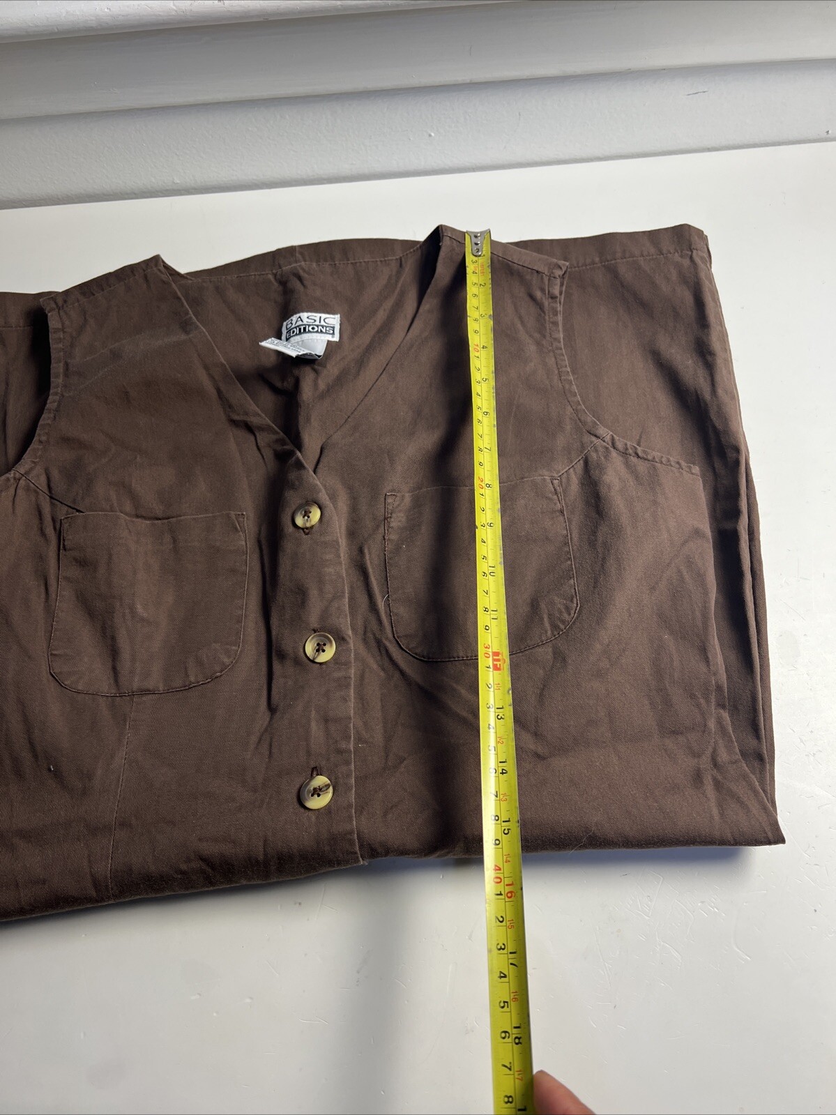 Basic Editions Brown Cotton Button Down Shirt Dre… - image 8