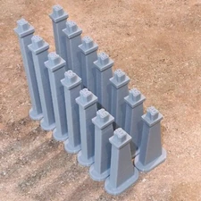 14 piece Tall Graduated Support Columns for Disney Monorail Track Pier