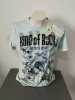 Milano Italy T-Shirt Rundhals Gr. L 52 Blau TüRkis Mit Druck Print Washer