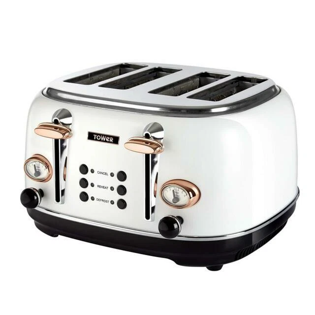 Tower White Tea Kettle & Toaster Sets