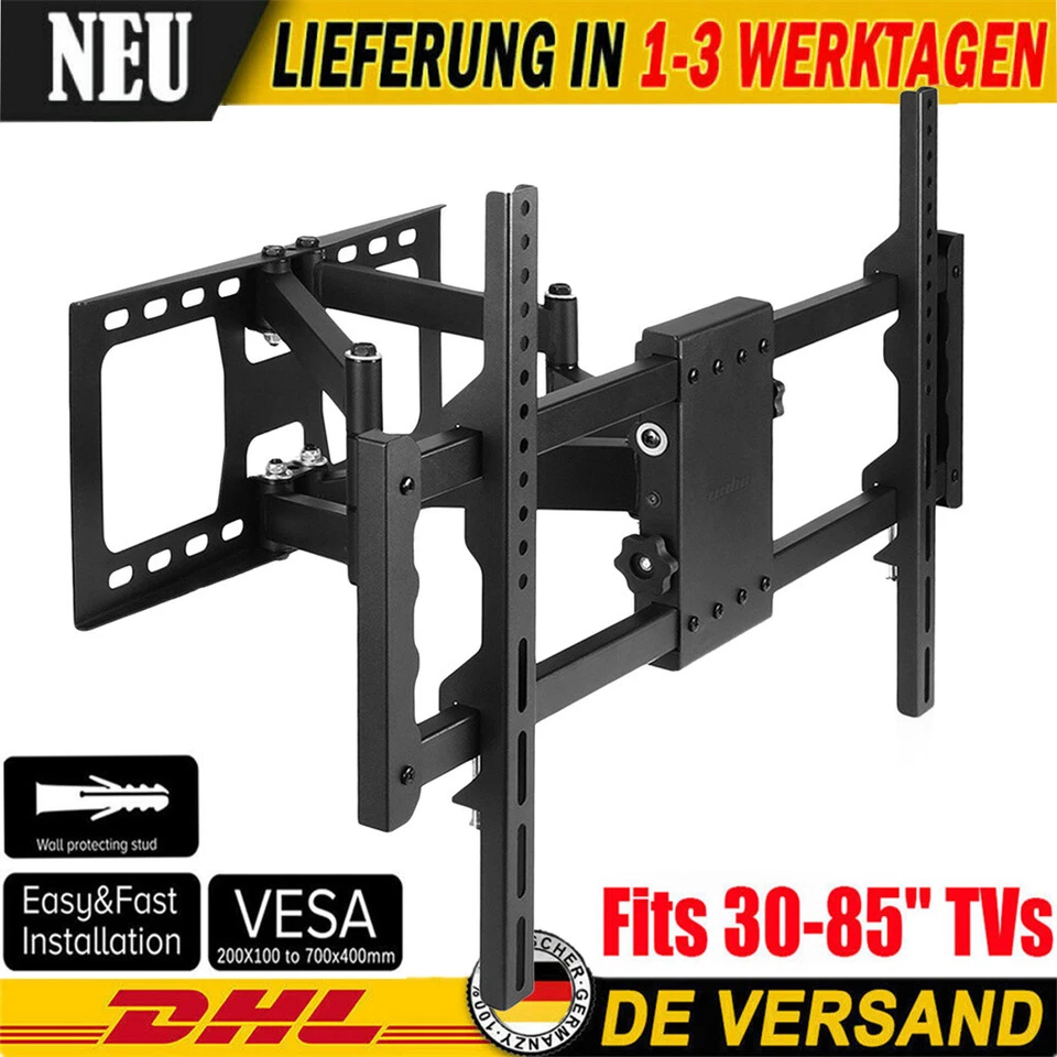 UNHO TV Wandhalterung schwenkbar TV Halterung 32 55 65 75 85 Zoll Fernseher Doppelarm