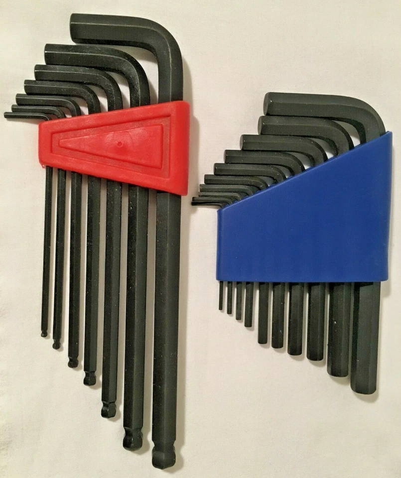 DE COLECCIÓN SILVERLINE IMPERIAL & MÉTRICO 2 JUEGOS DE LLAVES HEXAGONALES/ALLEN extremos planos y de bola Foto 3 de 4