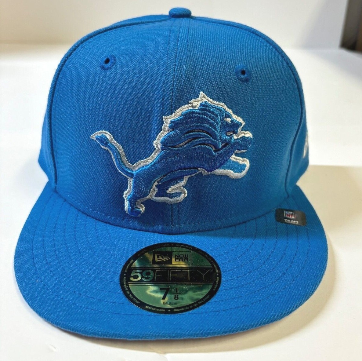 Detroit Lions NFL NE Basic Fitted Hat~ Honolulu Blue | eBay display picture 2
