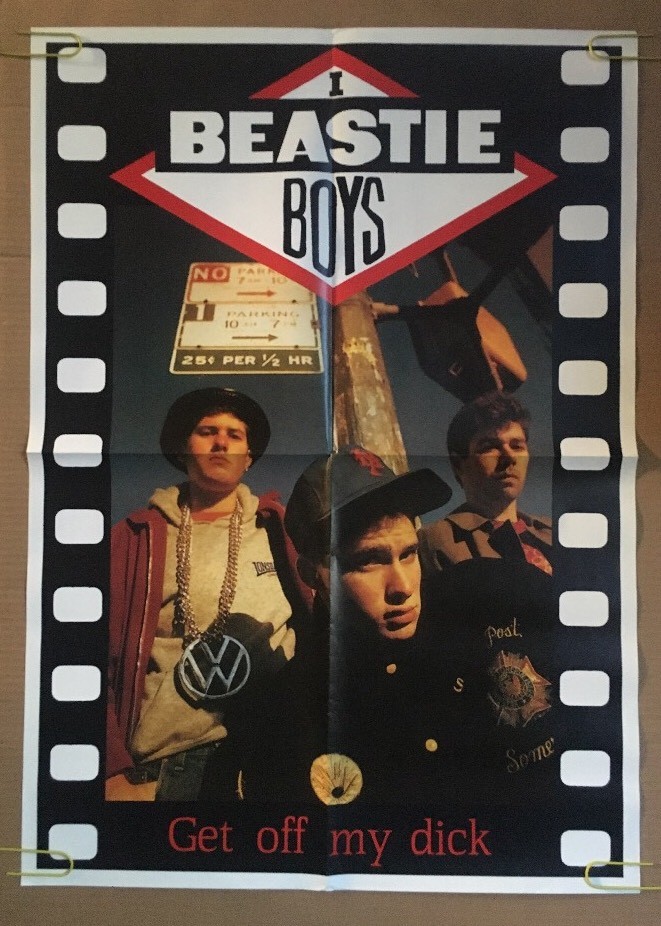 The Beastie Boys Get Off My D#ck Vintage Poster Promo 1980's Pin