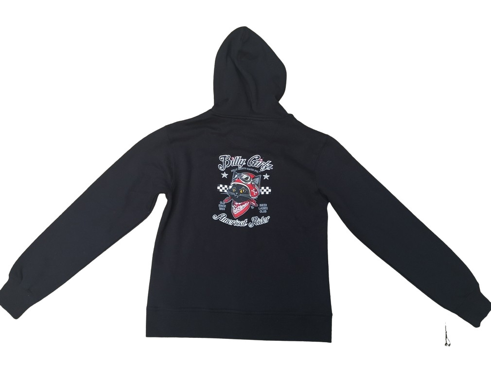 Sweat à capuche zip Americat rider Billy Girlz coton noir taille S