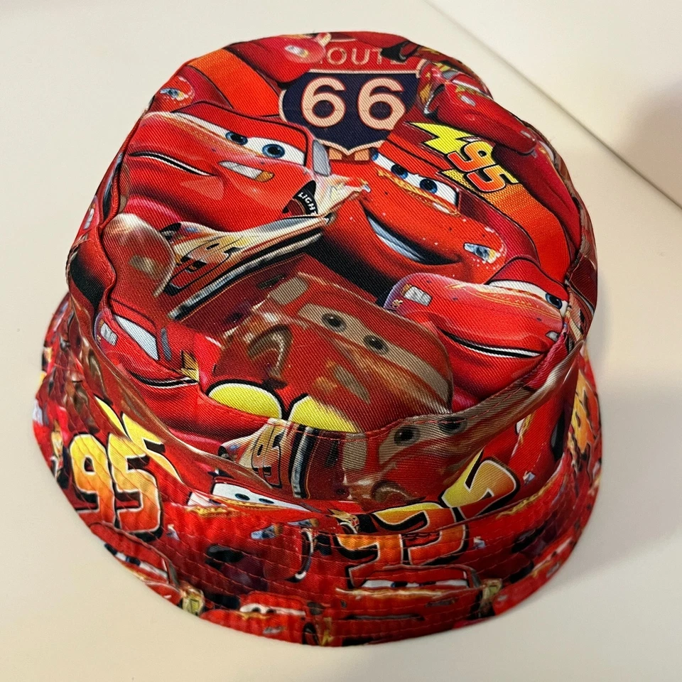 Disney Pixar Cars Lightening McQueen Bucket Hat Toddler Kids Red 12-24m 2t 18m - Image 4 of 4