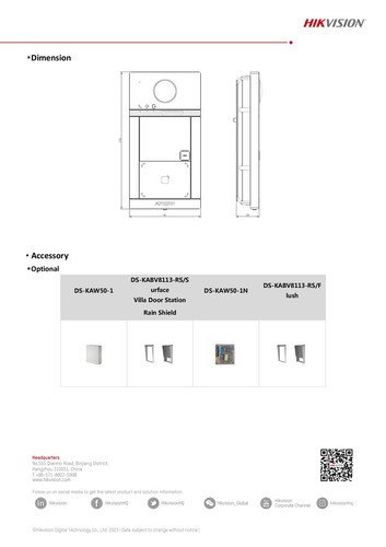 Hikvision DS-KV8113-WME1(C) Exterior IP Video Intercomunicador Monitor PoE WiFi Timbre - Imagen 6 de 6