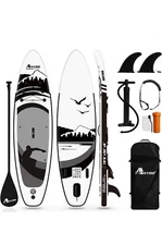Anyoo Inflatable Stand Up Paddle Board 10'6"×32"×6" with SUP Paddle Board 