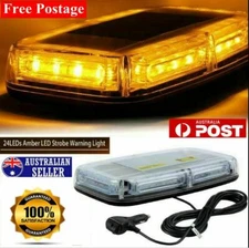 48 LED Beacon Flashing Magnetic Emergency Warning Strobe Amber Light 12/24V Lamp