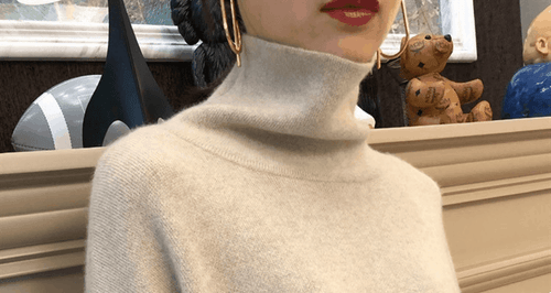 Cuello Alto Cachemira Mujeres Mezcla de Lana Suelto Tejido Suéter Falda Traje Juegos - Imagen 22 de 28