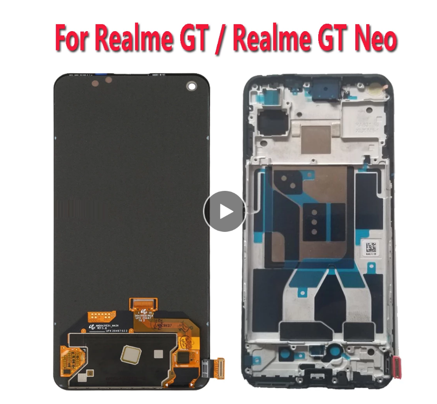 Lotto Display Completo Con Telaio E Digitalizzatore Per Realme GT2 Pro, GT Neo2, Neo3 – Schermo OLED Nero OEM