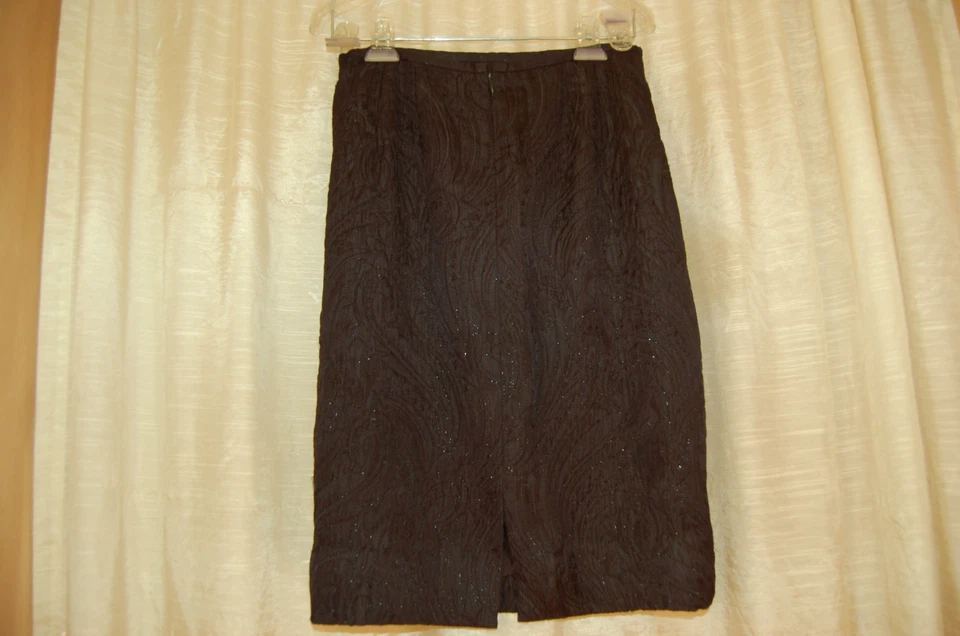 Lafayette 148 Nuevo Traje Chaqueta 0 Falda 4 Negro Seda Brillante Texturizado Foto 3 de 4