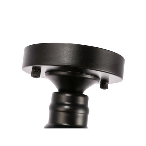 Living District Lyle 1-Light Metal & Glass Flush Mount in Black/Frosted White - Picture 11 of 11