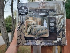 NATURAL BROWN CAMO 6 pc King Sheet set : CAMOUFLAGE FLAT FITTED  4 PILLOWCASES