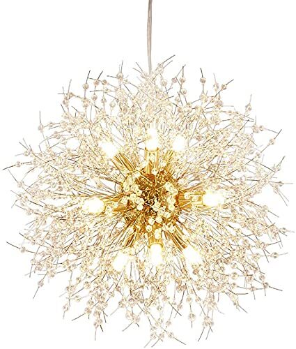 Modern Gold Crystal Chandeliers Firework Dandelion Sputnik Chandelier Light F...