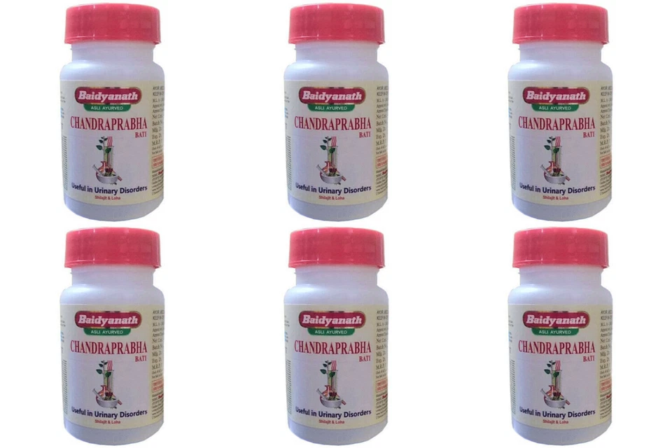 6 x Baidyanath Chandraprabha Bati Tabletas (80tab) Hierbas Ayurvédicas Foto 2 de 2