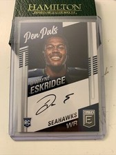 2021 Donruss Elite Pen Pals Dwayne Eskridge AUTO RC Seahawks Rookie