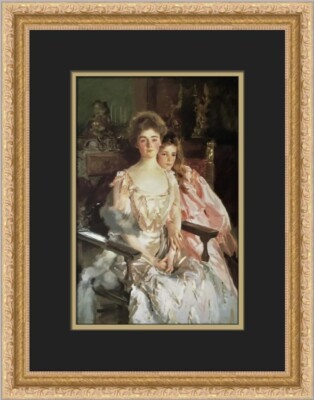 John Singer Sargent Gretchen Osgood and Her Daughter Rachel Custom Framed Print