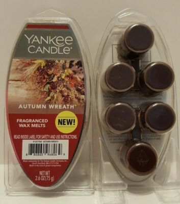 NEW Yankee Candle Autumn Wreath Fragranced wax melts 2.6 oz cubes Fresh Scent!!!