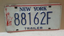 (1) NEW YORK TRAILER LICENSE PLATE Expired # NY 88162F STATUE OF LIBERTY