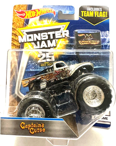 CAPTAIN'S CURSE Monster jam HOT WHEELS 2017 W/ TEAM FLAG CHROME 25TH ANNIVERSARY - 第 1/3 張圖片