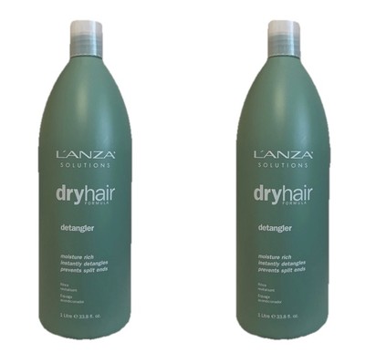 Lanza Solutions Dry Hair Detangler 33.8 Oz Each Moisture Rich Lot Of 2