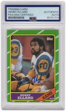 Henry Ellard Signed Rams 1986 Topps Football Trading Card #79 - (PSA/DNA)