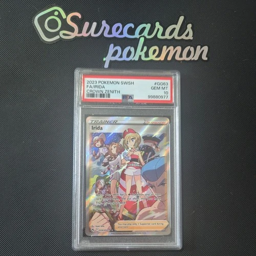 PSA 10 - Irida GG63/GG70 Crown Zenith Full Art Trainer Holo - Pokemon TCG Card