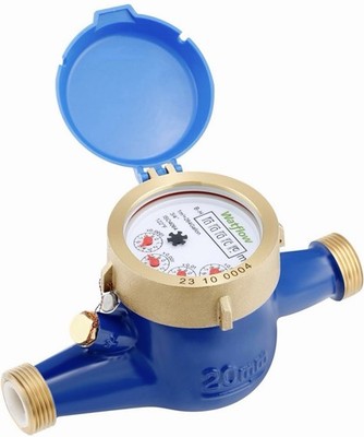 DN20 3/4'' NPT Cold Water Meter Durable Brass with  Certification for Homes New