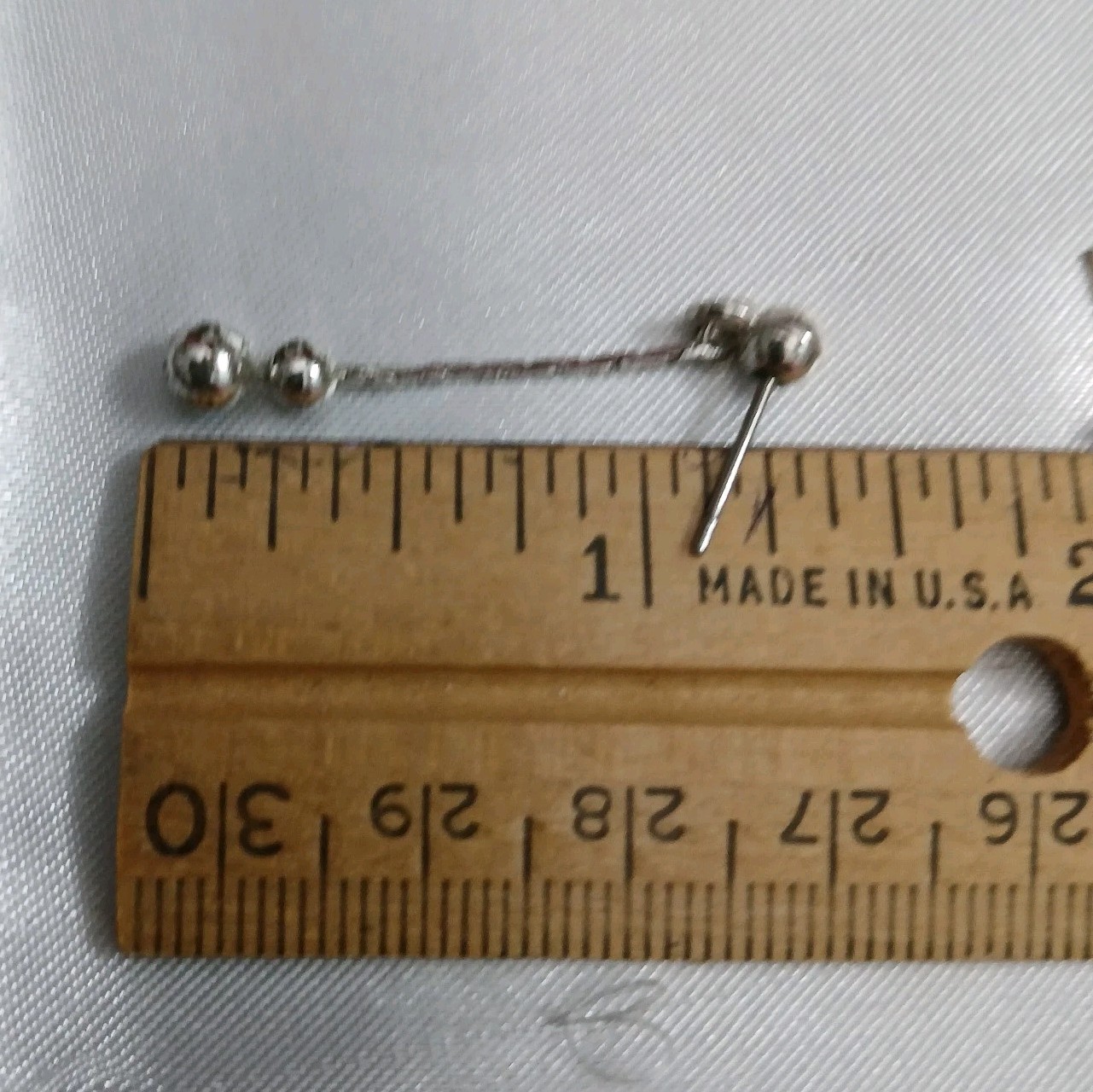 Silvertone Drop Post Earrings Delicate Chains and… - image 2