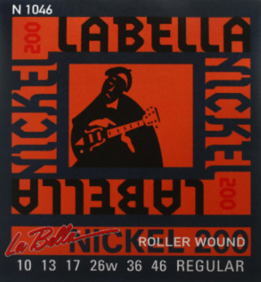 LA BELLA NICKEL 200 ROLLER WOUND ELECTRIC GUITAR STRING SET N1046 (.010-.046)