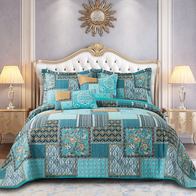 Twinrun Cotton California King Quilt Farmhouse California King Quilt Sets 2