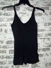 NEW Black Classic Bodysuit Shorts Spaghetti Strap Shapewear Size 1XL