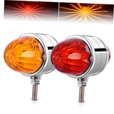 2PCS Double Face Watermelon Turn Signal Marker Lights - Amber Red