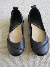 Image of NEW HUSH PUPPIES JANESSA UK SIZE 3 BLACK SOFT LEATHER FLAT SHOES