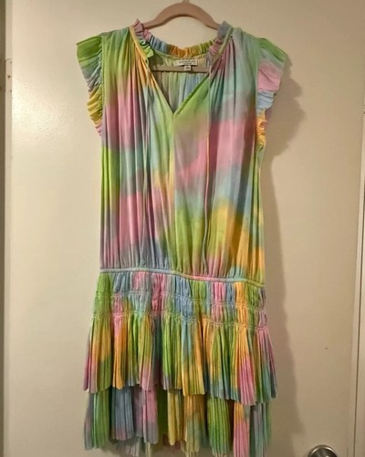 Mini Vestido Anthropologie Current Air R Arco Iris Tie Dye Talla Pequeña - Imagen 2 de 3