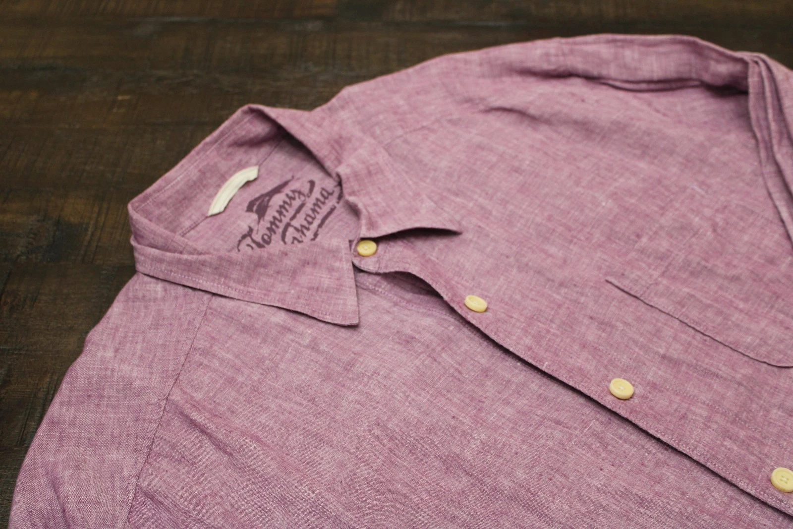 Tommy Bahama Shirt Mens XL Purple Solid Long Sleeve Linen Button Up Casual