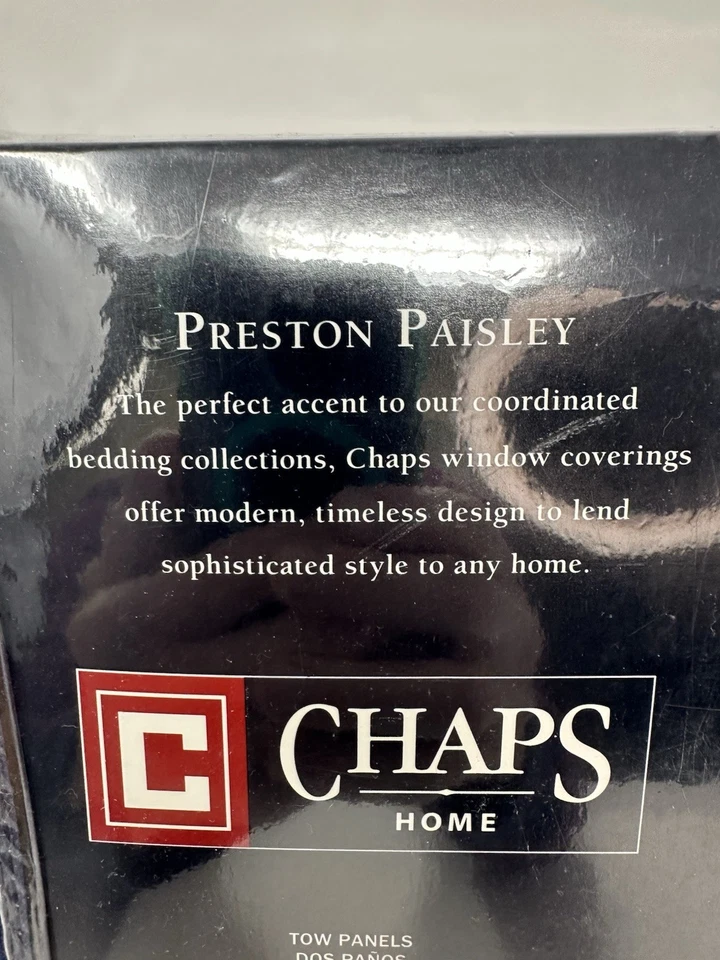 Lote de 2 PANELES DE VENTANA CHAPS Home PRESTON PAISLEY Tamaño: 42 x 84" Juego NUEVO Foto 3 de 4