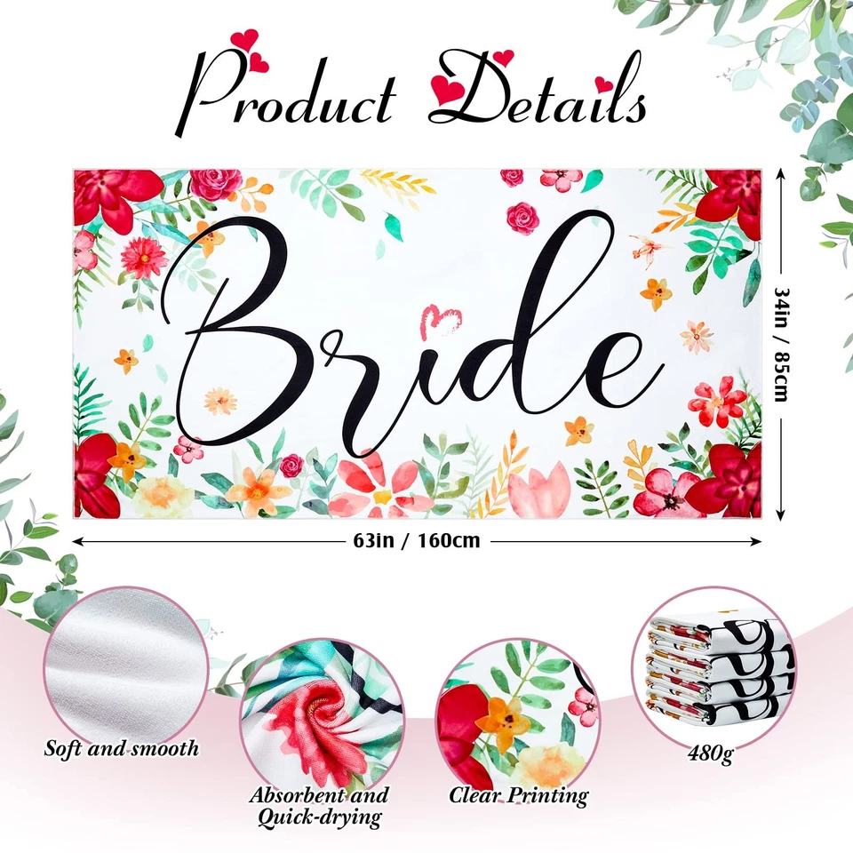 Juego de 8 toallas de playa para damas de honor 60 x 30 pulgadas para novia tribu... Foto 2 de 4